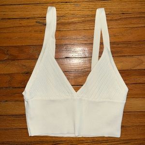 Zara Cropped Tank / Bralette Top Cream Color Size S